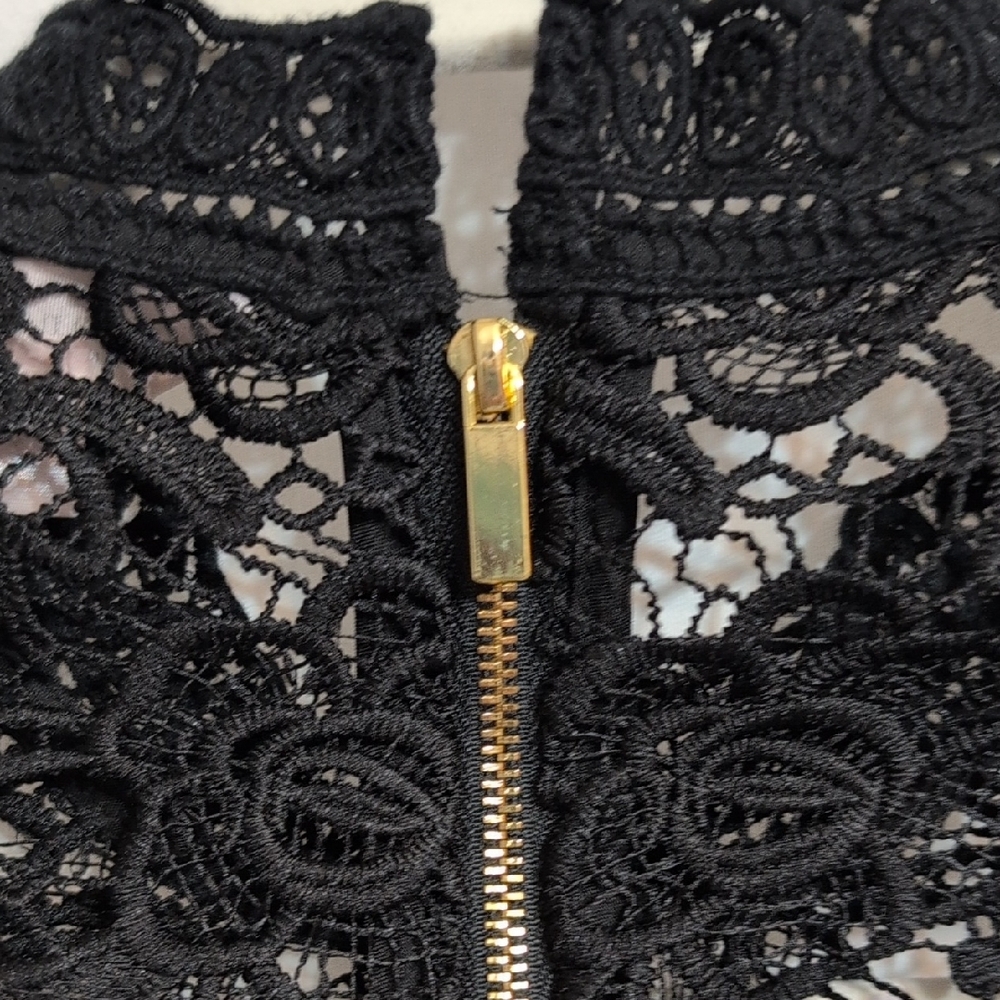 Nanette Lepore Black Lace High Neck Blouse - Picture 9 of 11